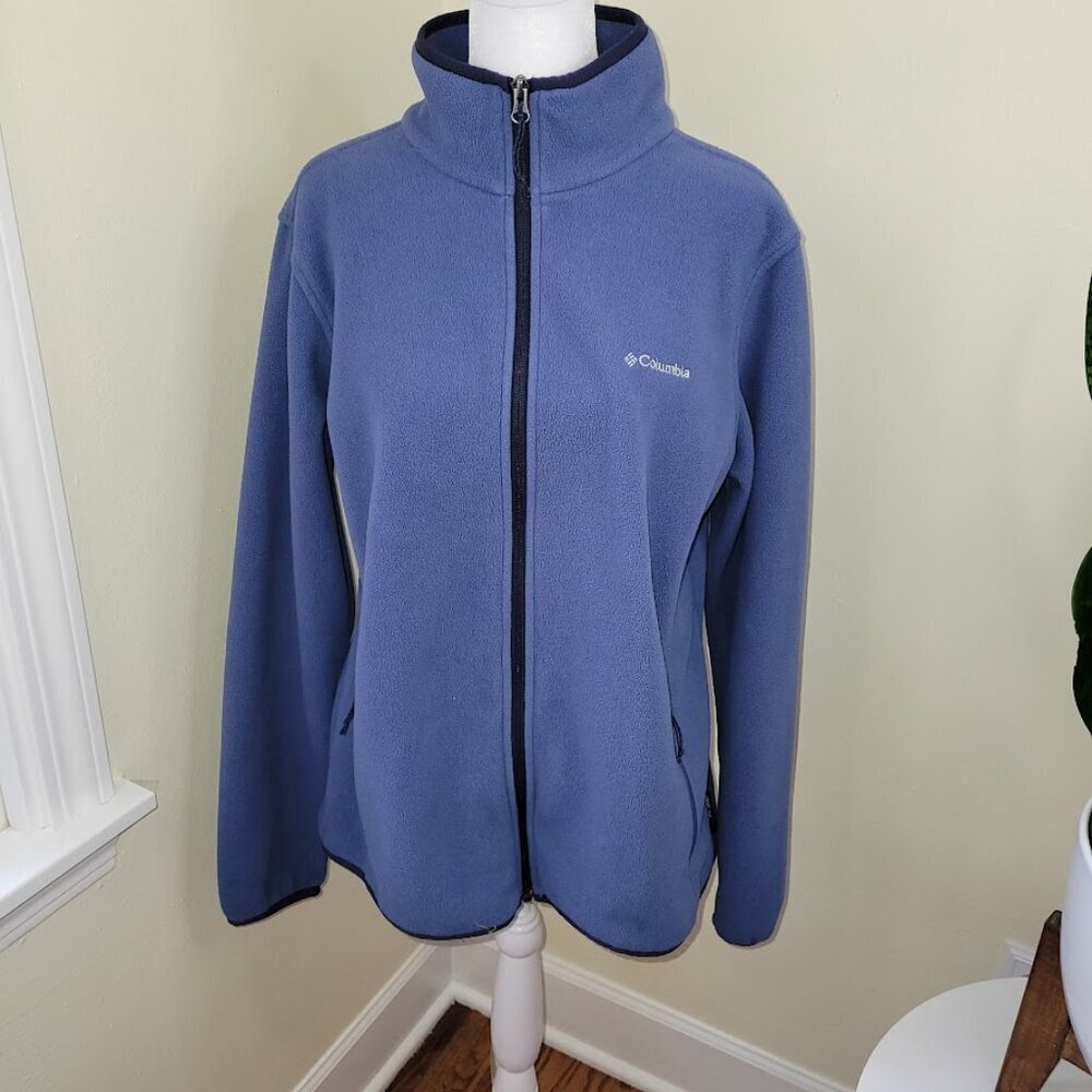 Columbia Sportswear Full Zip Fleece Jacket Long Sleeves Blue Women's Size XL - Picture 2 of 15